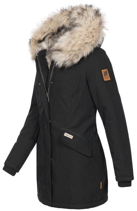 Navahoo Christal Premium Damen Winter Jacke Parka Mit Kunstfell B669