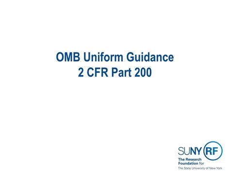 Ppt Omb Uniform Guidance Cfr Part Powerpoint Presentation Free