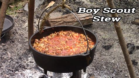 Boy Scout Stew Dutch Oven Cooking Using A Tripod Youtube