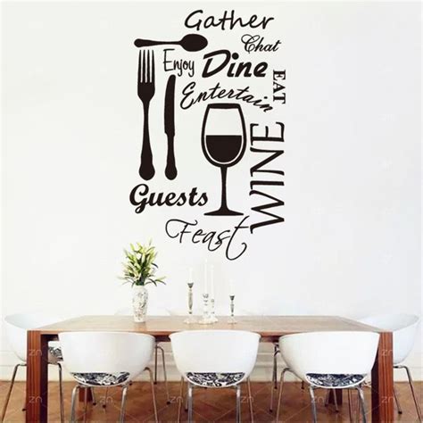 B43 Kitchen Word Vinyl Wall Art Stickers Dining Food Wine Quotes Wall