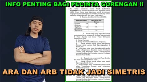 Info Penting Bagi Pecinta Saham Gorengan Ara Dan Arb Simetris