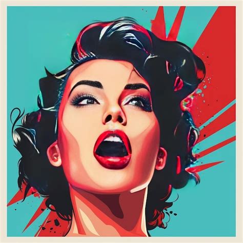 Premium Ai Image Pop Art Style Retro Woman Wall Art Illustration With Isolated Background