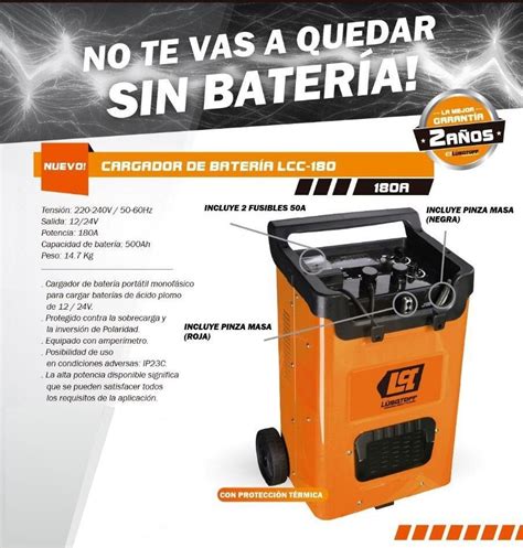 Cargador Arrancador Batería 12 V 24 V 180 LUSQTOFF FyMFerreteria