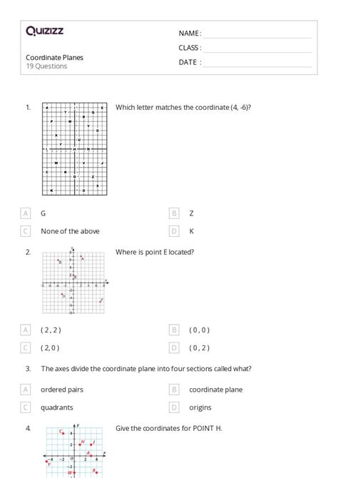 50 Coordinate Planes Worksheets For 7th Year On Quizizz Free