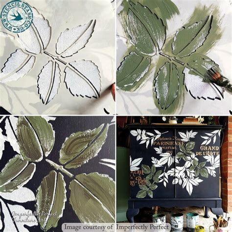 Stencil Single Leaves 2 Large Flower Collection Etsy