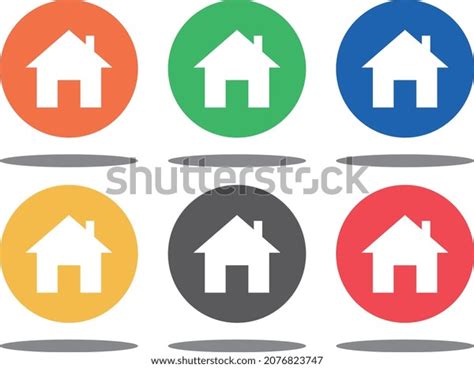 Colorful Home Icon Set Simple Vector Stock Vector (Royalty Free ...