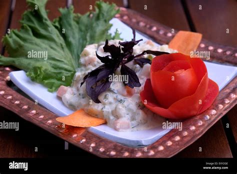 Traditional Food Served In A Restaurant In The City Of Baku Capital Of