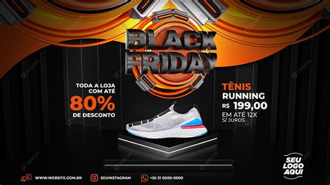 Loja Black Friday Produto Tênis Social Media PSD Editável download