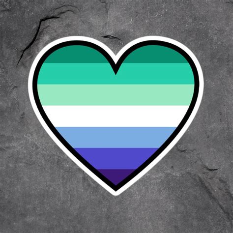 Mlm Pride Flag Heart Sticker Blue Gay Flag Aesthetic Etsy