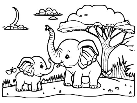 Elefante De Dibujos Animados Para Colorear