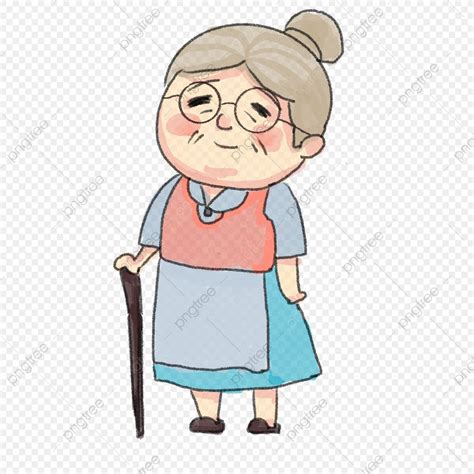 Caricatura Estilo Anciana Con Gris Pelo Clipart PNG Clipart De