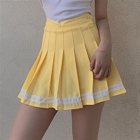 Japanese Soft Girl Summer Double Striped Pleated Skirt Sd01971