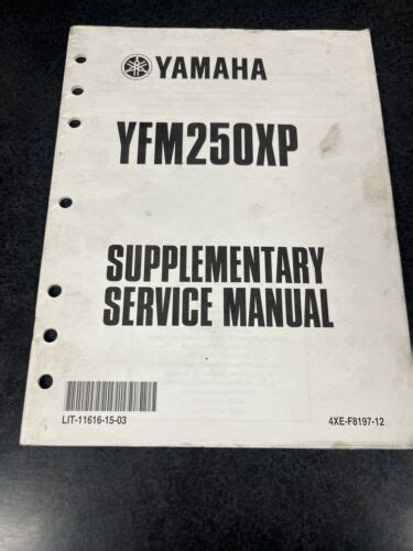 2002 Yamaha Yfm250xp Bear Tracker Supplementary Service Manual Lit 11616 15 03 Ebay