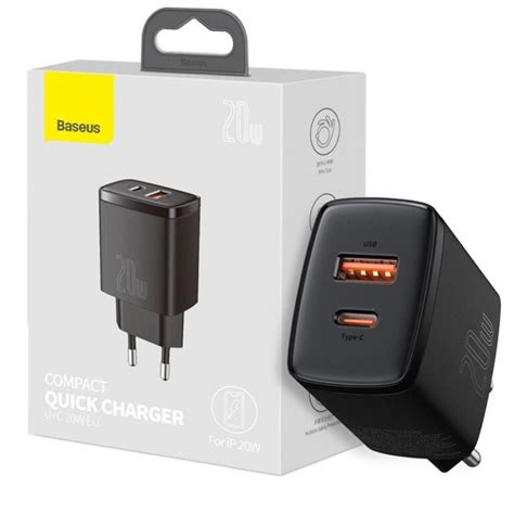 Baseus Compact Quick Charger U C W Eu Black My Brand Store