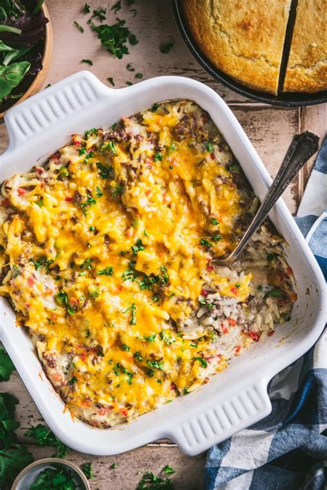 Cheesy Ground Beef And Potato Casserole The Seasoned Mom