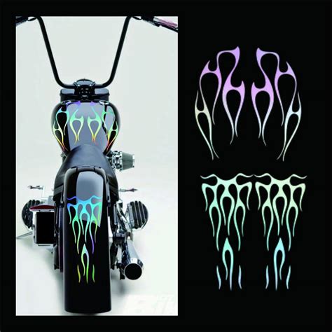 1set Motorcycle Flame Sticker for Gas Tank & Fender Decals Vinyl Laser ...