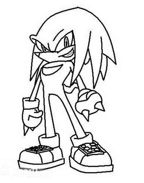 Knuckles The Echidna Standing Coloring Page In 2022 Coloring Pages