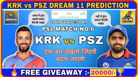 Kar Vs Pes Psl Match Dream Prediction Karachi Kings Vs Peshawar