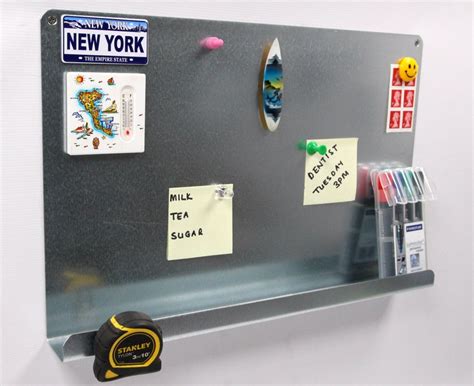 Galvanised Steel Notice Board Magnetic Memo Board With Folded Etsy