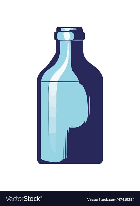 Blue glass bottle label Royalty Free Vector Image