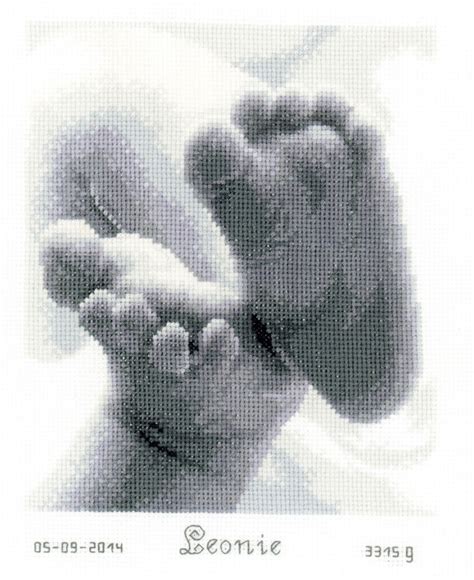 Baby Feet Cross Stitch Birth Sampler Kit Only