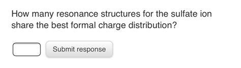 Solved How many resonance structures for the sulfate ion | Chegg.com