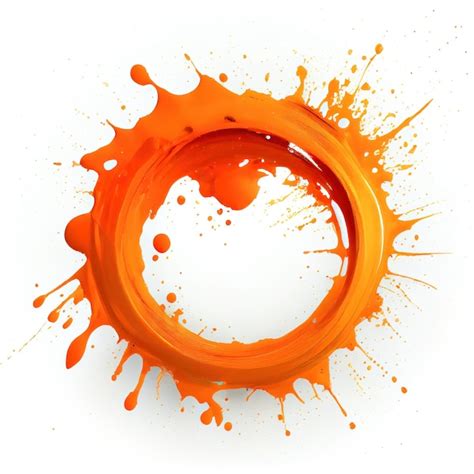 Un Marco Circular Con Salpicaduras De Pintura Naranja Sobre Fondo