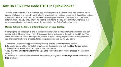 Ppt Quick Troubleshooting Guide To Fix Error Code H In Quickbooks