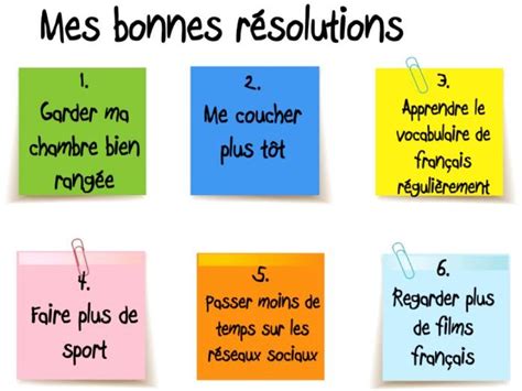 Les bonnes résolutions New Year s resolutions Worksheet homework