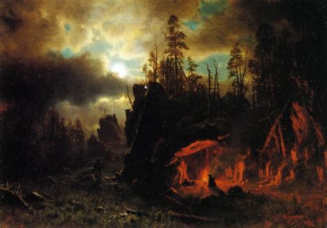 The Trappers Camp Painting Albert Bierstadt Oil Paintings