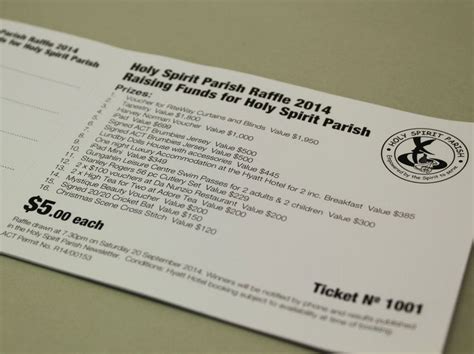 Holy Spirit Parish Raffle Ticket - Budget Raffle Tickets