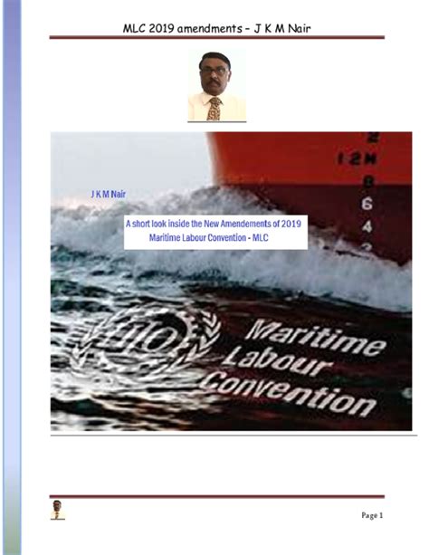 (PDF) Maritime Labour Convention- 2006-2019 short look..pdf | JKM Nair ...