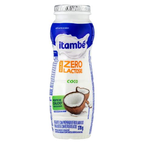 Iogurte Parcialmente Desnatado Coco Zero Lactose Itamb Nolac Frasco