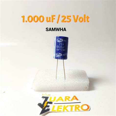 Jual KAPASITOR ELCO 1000uF 25V Elko 1000 UF 25 Volt SAMWHA Biru