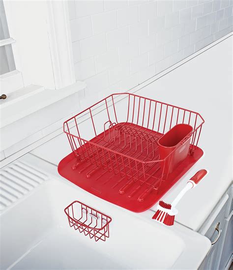 Rubbermaid Antimicrobial Sinkware Set 4 Pieces Red Fg1f91mared Click