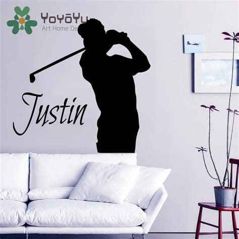 Golf Wall Decal Boy Personalized Name Stickers Golfer Vinyl Decals