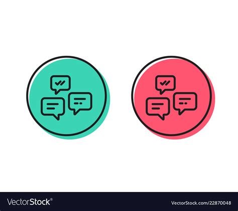 Chat Messages Line Icon Conversation Or Sms Vector Image