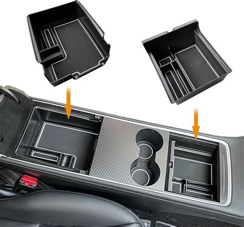 3pcs Center Console Organizer Tray For 2020 2023 Tesla Model 3 Y Upgrade Flocked