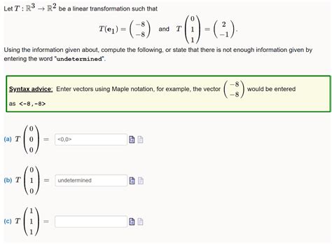 Solved Let T R3→r2 Be A Linear Transformation Such That