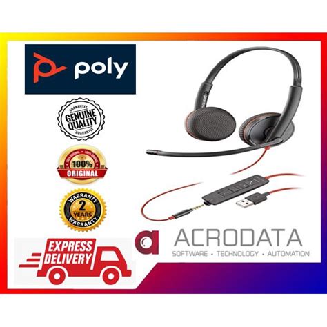 Headphone Poly Blackwire C3225 Usb Type Ac And 35mm New Original