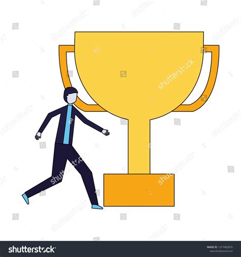 Businessman Trophy Award Stock Vector Royalty Free 1277482876