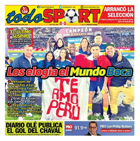 Portada Impresa Diario Todo Sport 24052022 Todo Sport