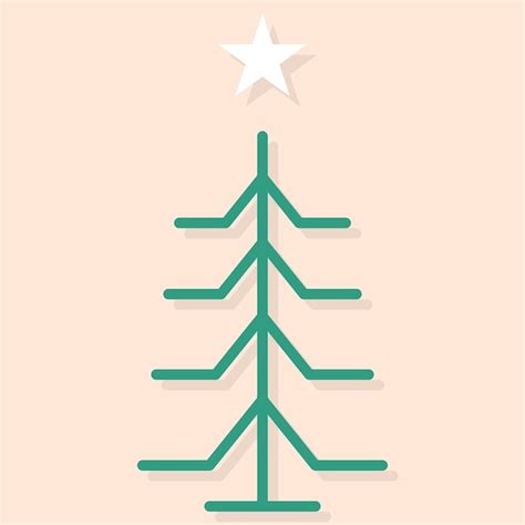 Premium Vector Christmas Tree With Decorations Star Flat Icon For