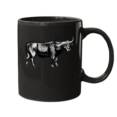 Büffel Bison Vintage Mugs Designed & Sold By Black Cat