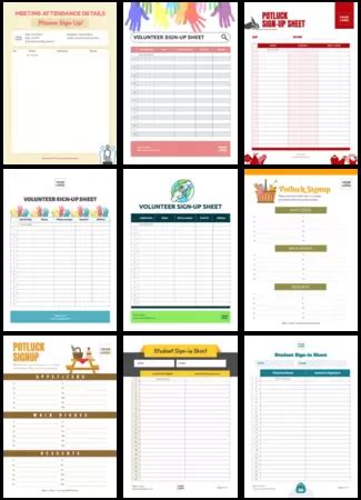 Sign Up Sheet Templates To Customize School Sign In Template ...