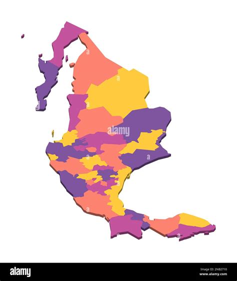 M Xico Mapa Pol Tico De Las Divisiones Administrativas Estados Y