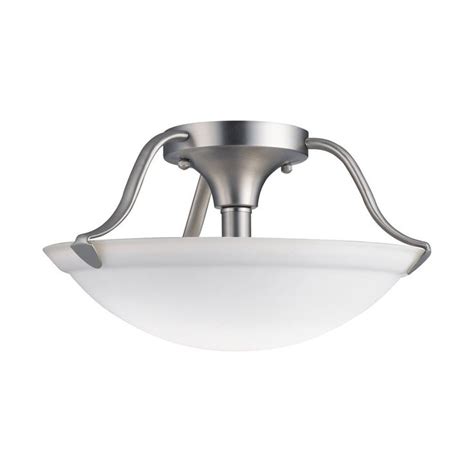 Kichler In W Brushed Nickel Etched Glass Semi Flush Mount Light