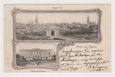 Postkaart 1901 Gruss Aus Pernau 153551068 Ostaee Male Sketch