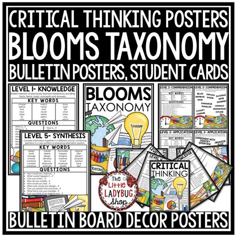 Blooms Taxonomy Posters Anchor Charts Blooms Taxonomy Questions Chart