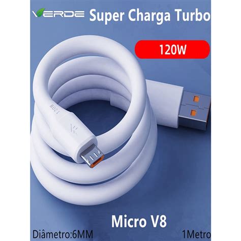 Cabo Micro Usb V W Mm Super Charge Turbo Para Celular Sjx V